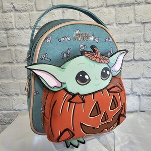 Disney Star Wars Grogu Pumpkin Jack O' Lantern Mini Backpack Bioworld Bag New